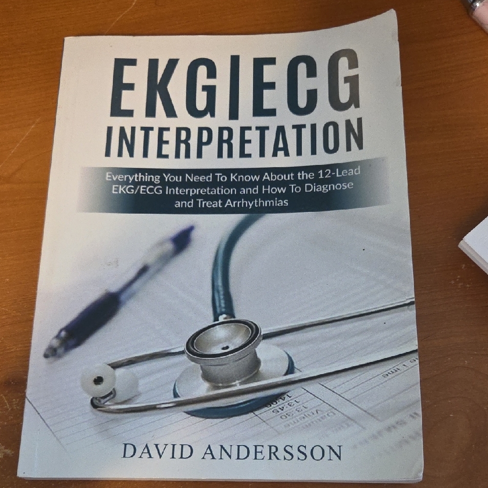 EKG/ECG Interpretation Book by David Andersson - White Cover- Paperback
